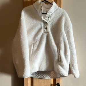 Athleta 1/4 snap fuzzy pullover jacket
